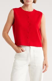 Magaschoni Cashmere Crewneck Crop Sweater Vest