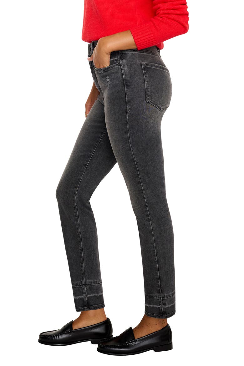Good Classic Released Hem High Waist Ankle Slim Straight Leg Jeans, Alternate, color, BLACK345