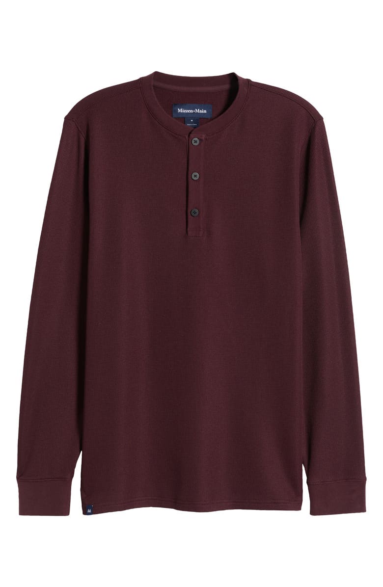 Mizzen+Main Henderson Long Sleeve Performance Henley, Alternate, color, Wine Solid