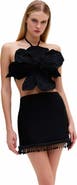 PatBO Hand-Beaded Flower Top