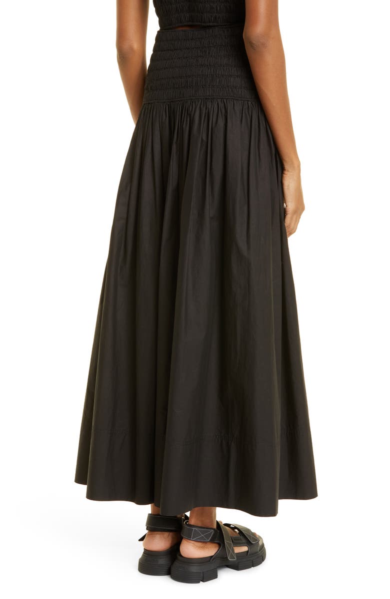 A.L.C. Catalina Smocked Waist Cotton Maxi Skirt, Alternate, color,