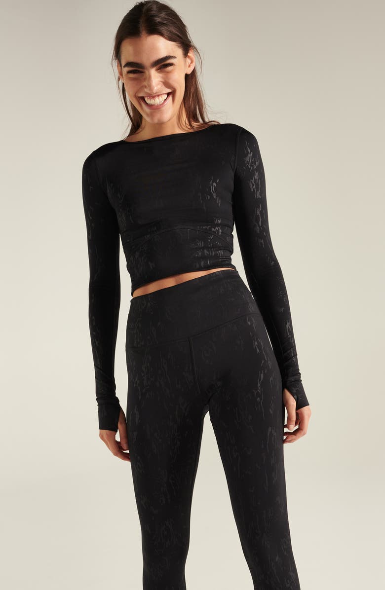 Sweaty Betty Halle Berry x Sweaty Betty Enya All Day Long Sleeve Crop Top, Alternate, color,