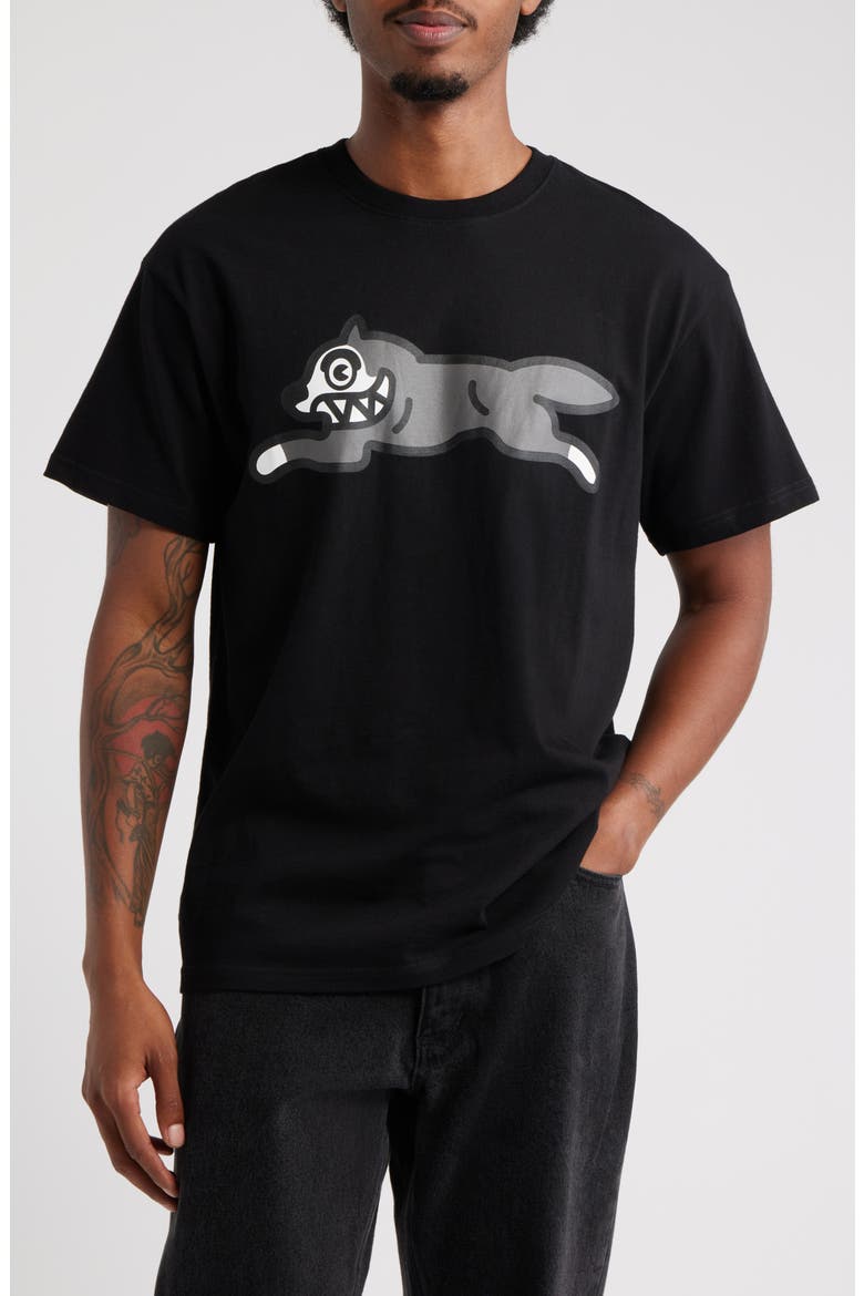 Running Dog Graphic T-Shirt, Main, color, BLACK