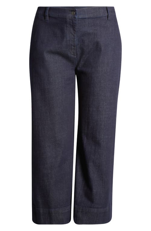 Eileen Fisher Ankle Wide Leg Jeans In Deep Indigo