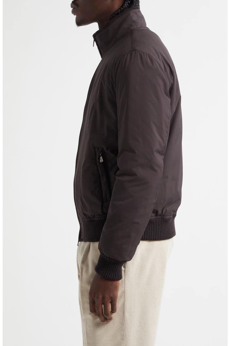 Water Resistant Japanese Nylon Bomber Jacket, Alternate, color, DARKEST BROWN