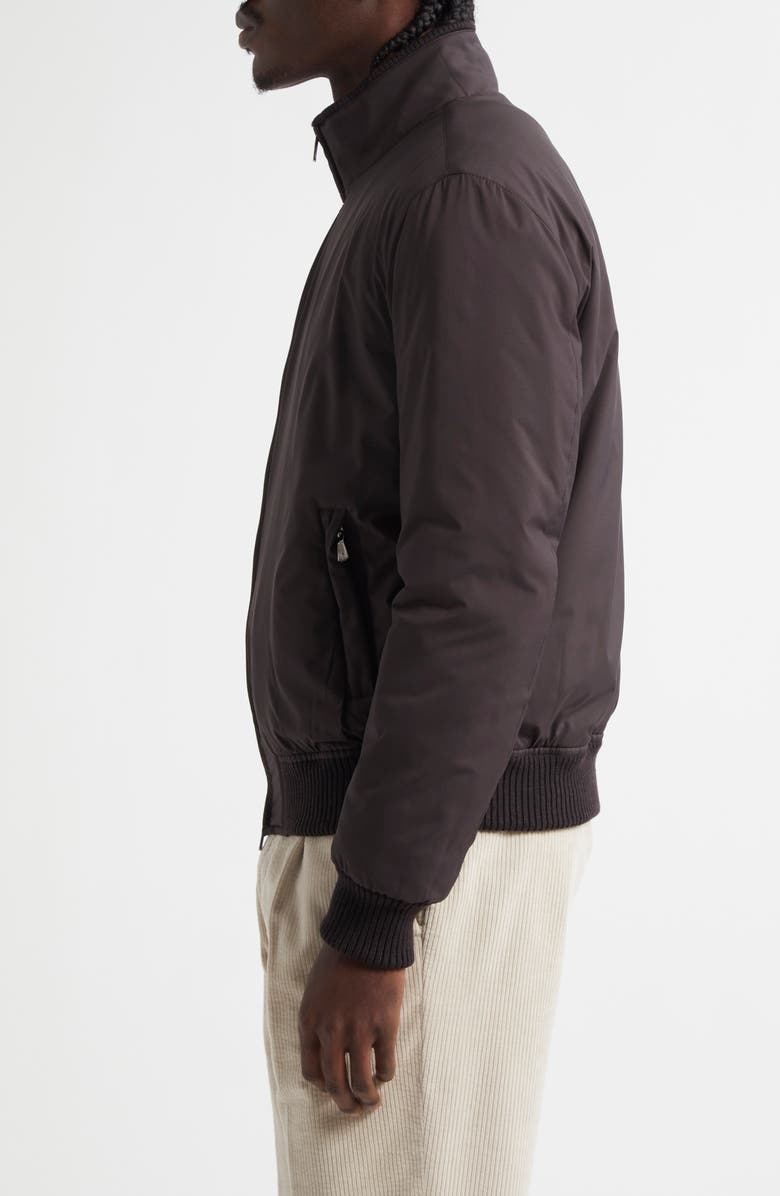 Thom Sweeney Water Resistant Japanese Nylon Bomber Jacket, Alternate, color, Darkest Brown