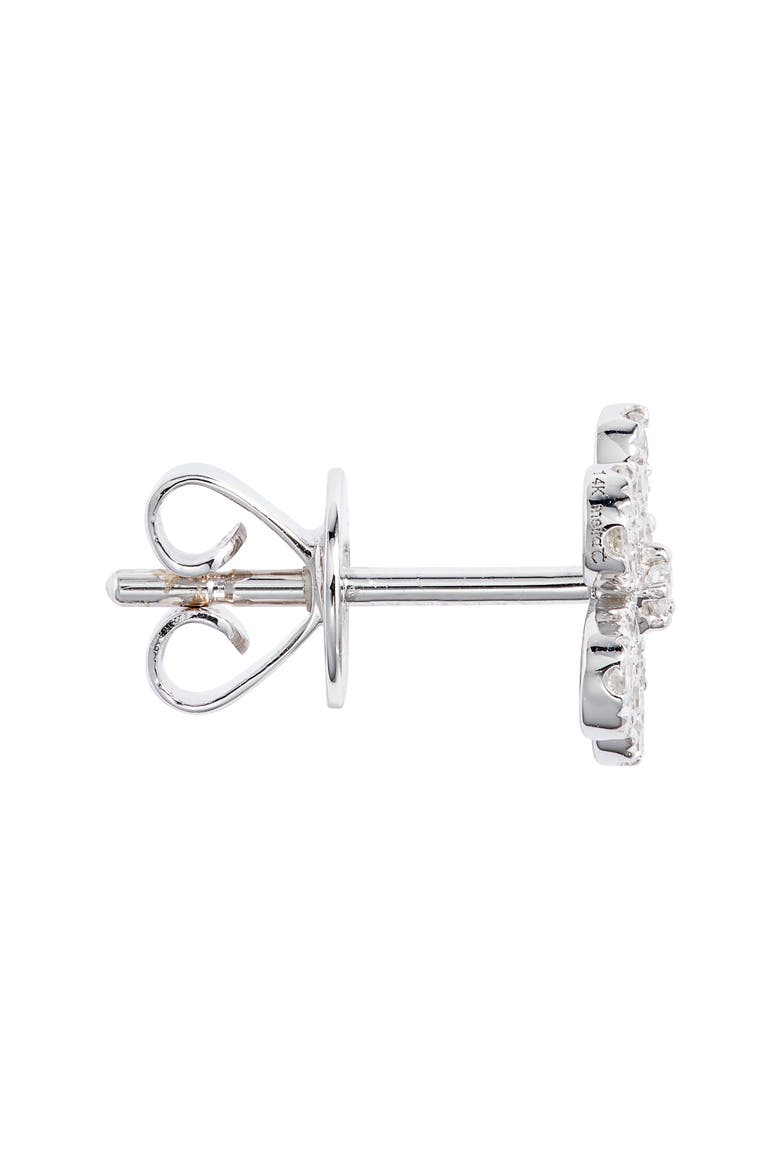 Diamond Pavé Flower Stud Earrings, Alternate, color, SILVER