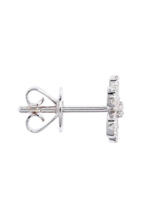 Meira T Diamond Pavé Flower Stud Earrings In Silver