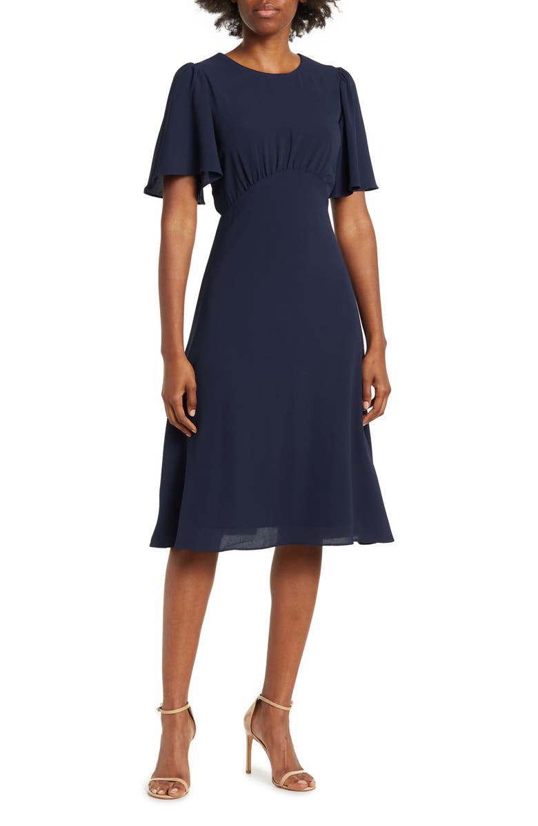 Julia Jordan Flutter Sleeve Midi Dress, Main, color,