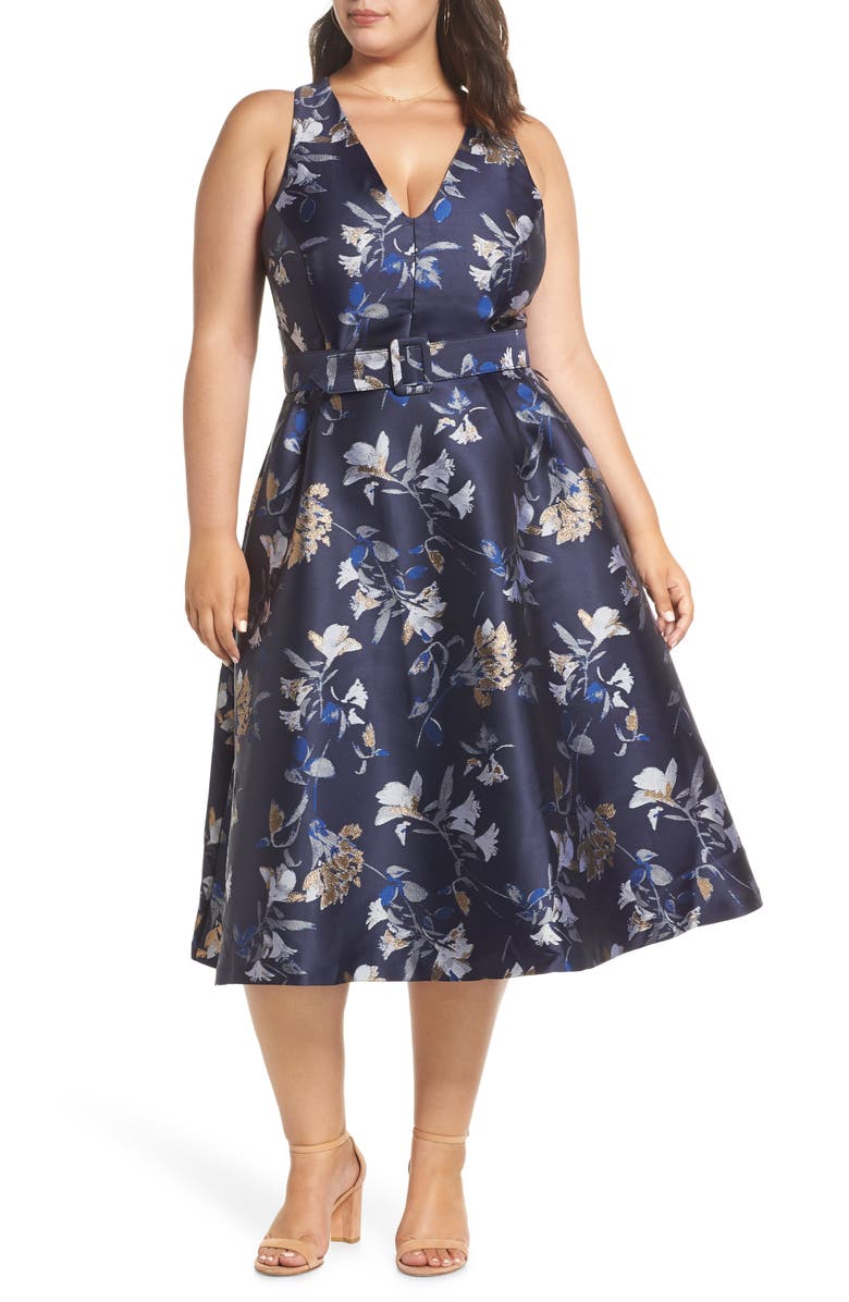 1901 Belted Fit & Flare Party Dress, Alternate, color, 
