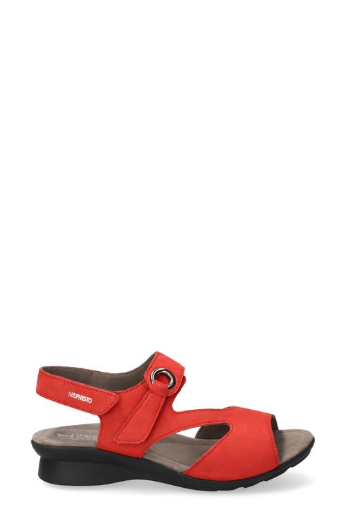 Mephisto Prissie Ankle Strap Sandal In Scarlet