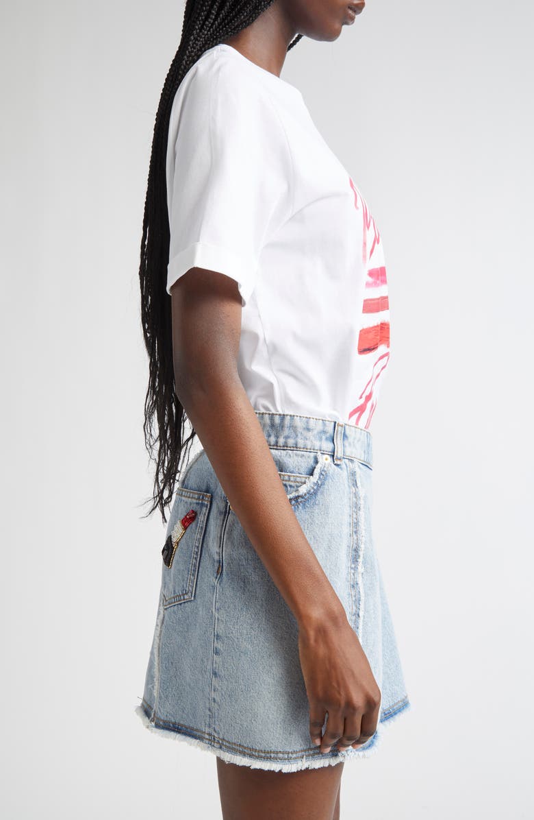 Balmain 3-Button Lipstick Graphic T-Shirt, Alternate, color, 