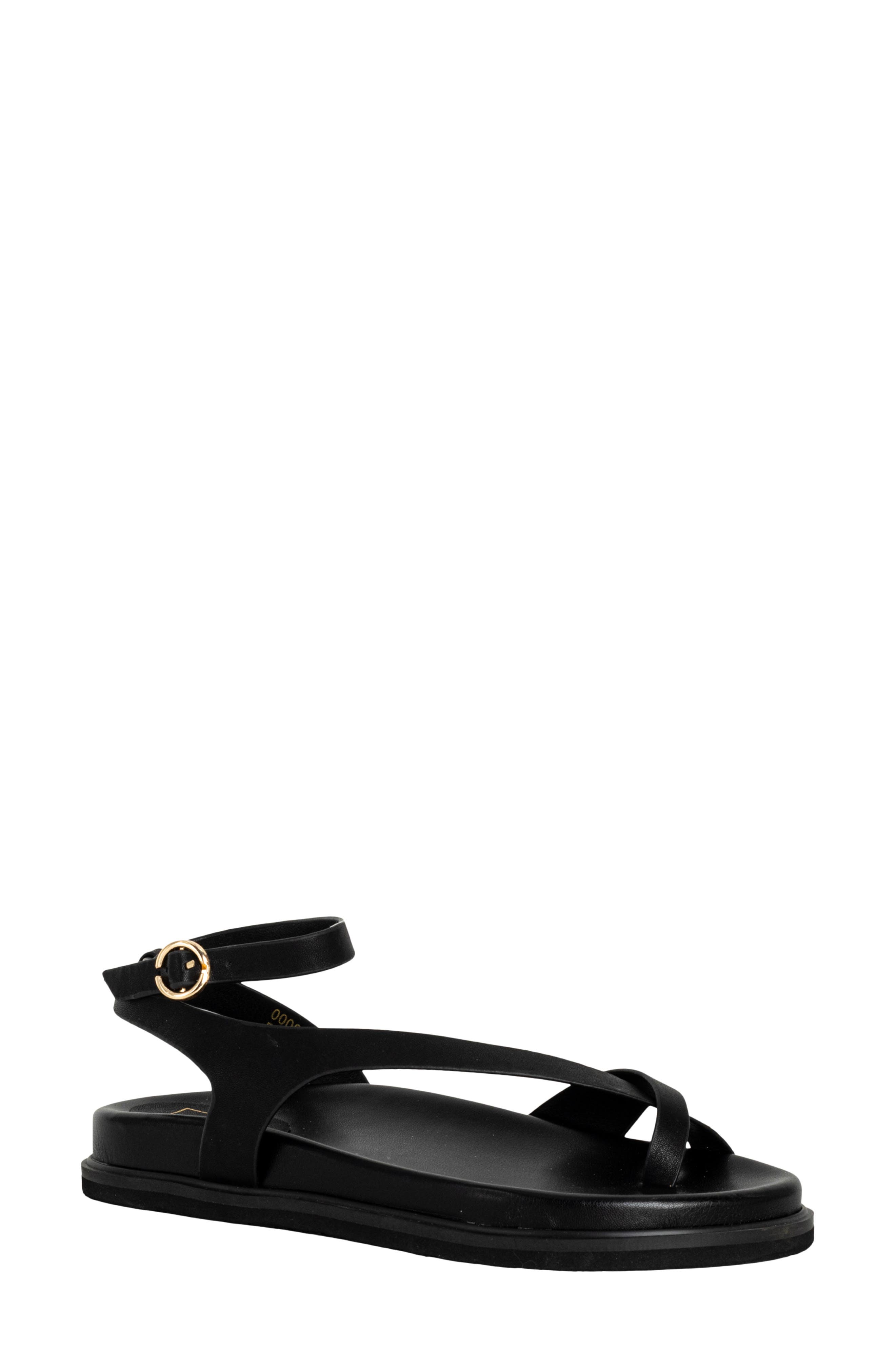 SHUSHOP Berry Ankle Strap Sandal, Main, color, Black