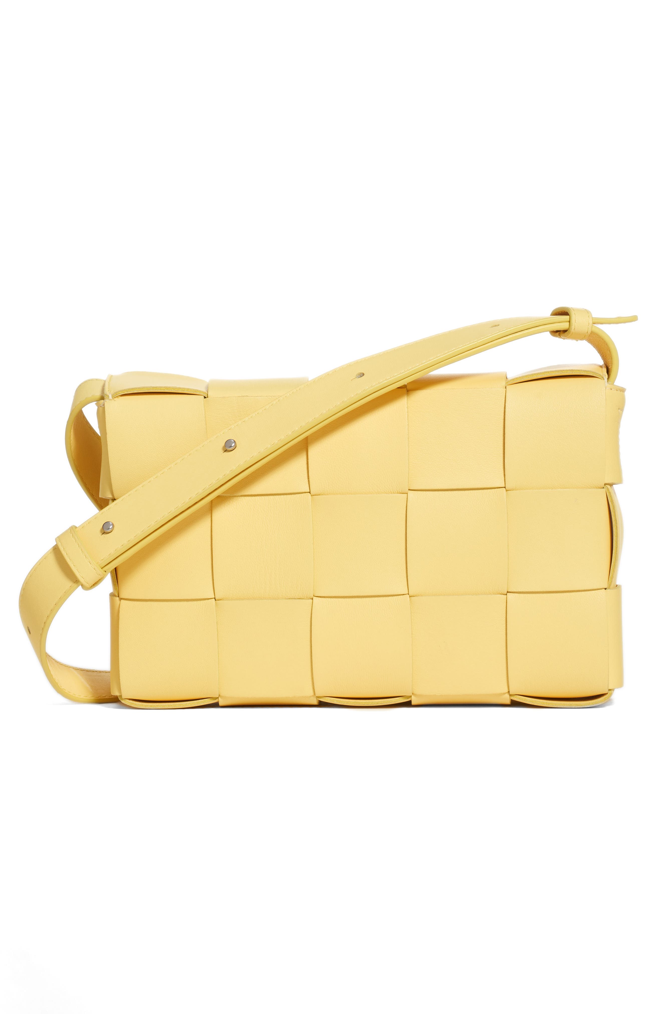 Bottega Veneta Intrecciato Leather Crossbody Bag, Alternate, color, Sherbert