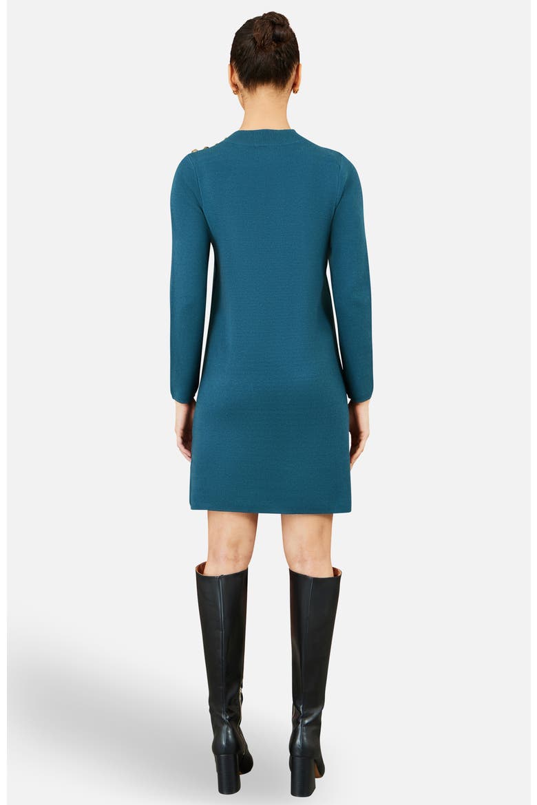 Long Sleeve Knitted Tunic Dress, Alternate, color, Teal