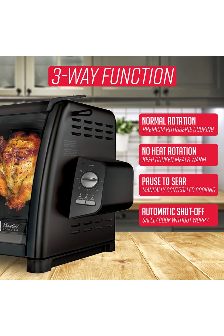 Modern Rotisserie Oven, Large Capacity (15lbs) Countertop Oven, Multi-Purpose Basket for Versatile Cooking, Easy-to-Use Controls, Alternate, color, Black