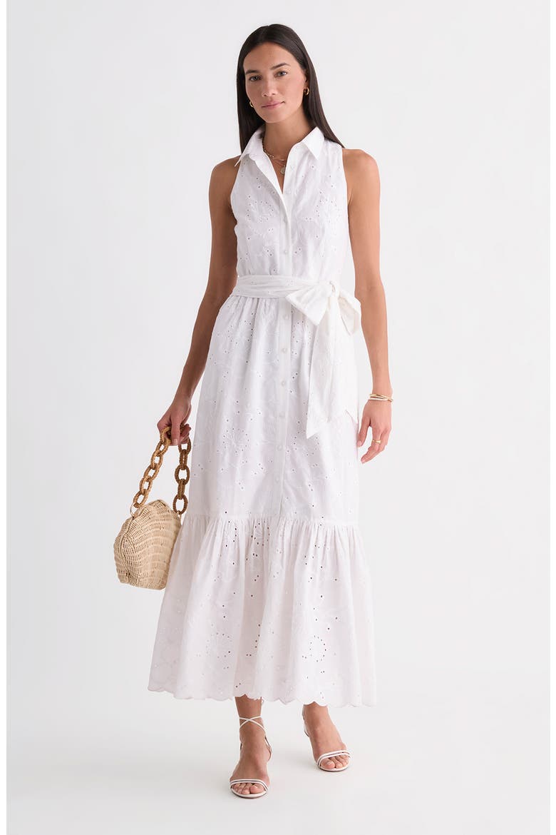 Vanessa Eyelet Shirtdress, Alternate, color, WHITE CAP