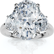 Bliss Diamond Certified Joanna 4 3/4Ct Oval & Half Moon Diamond Engagement 14k Gold Lab Grown