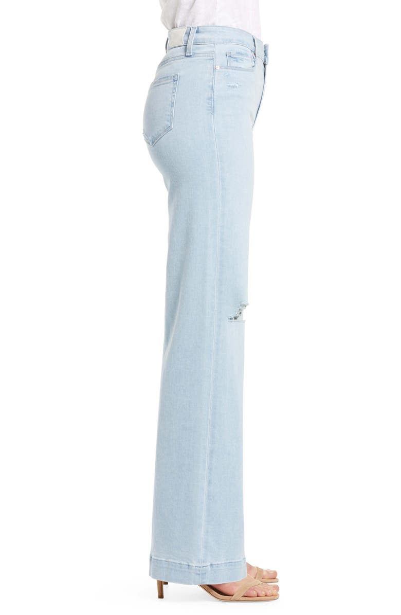 PAIGE Leenah Ripped High Waist Wide Leg Jeans, Alternate, color, 