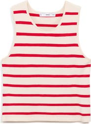 MANGO Stripe Knit Crop Tank