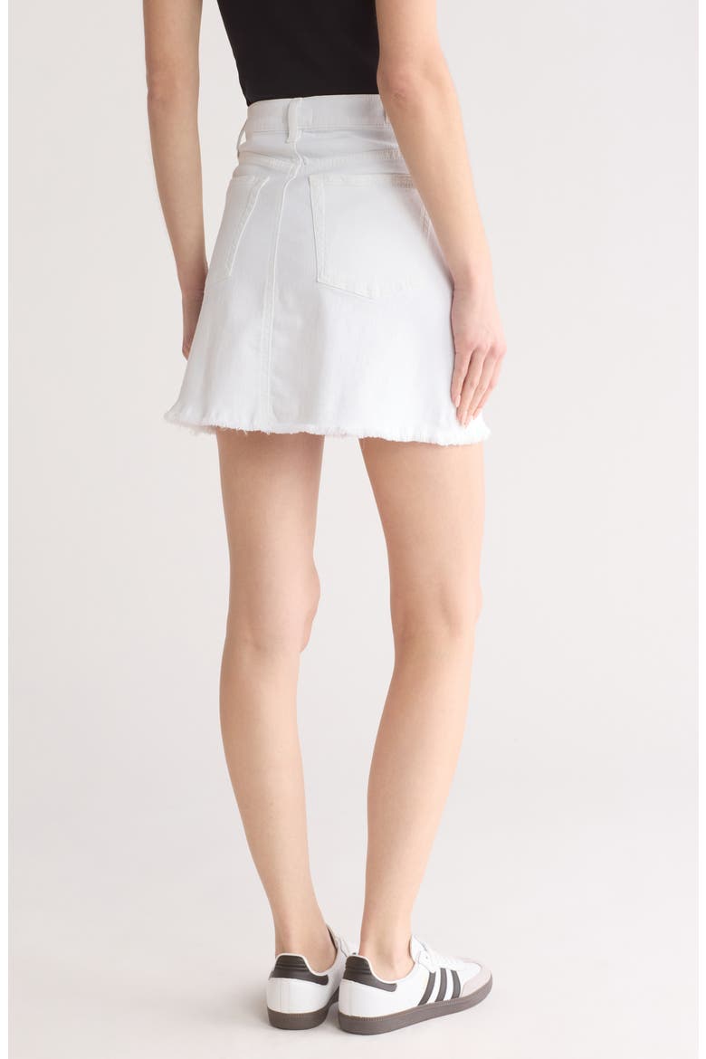 A-Line Cutoff Denim Skirt, Alternate, color, WHITE TWILL
