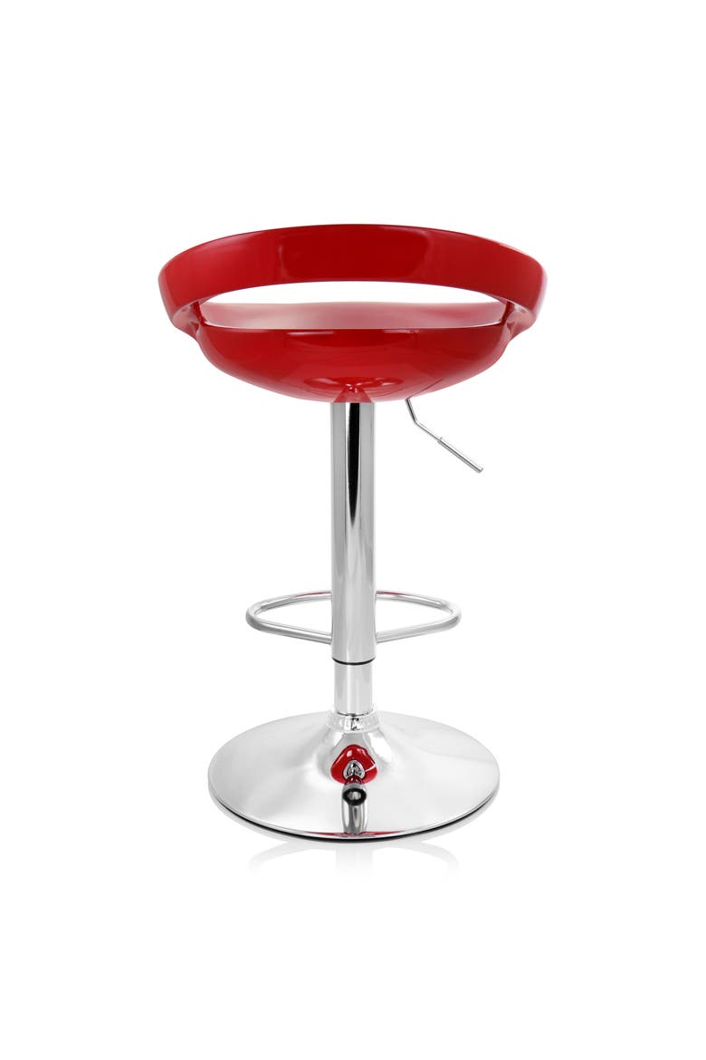 2 Piece Retro Adjustable Bar Stool, Alternate, color, Red