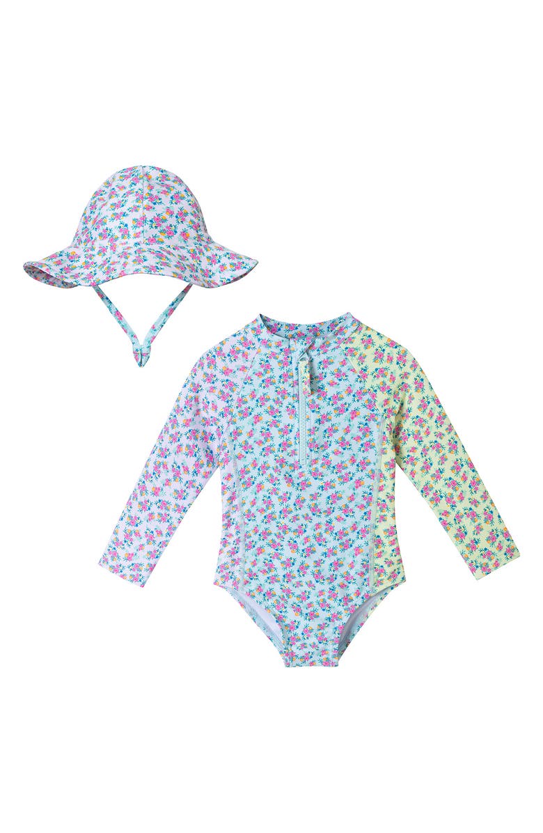 Andy & Evan Long Sleeve Rashguard & Hat Set, Main, color,