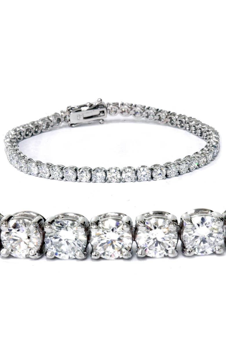 Bliss Diamond 7 Ct T.W. Round Lab Grown Diamond Tennis Bracelet 14K Gold 7", Main, color, 14K White Gold