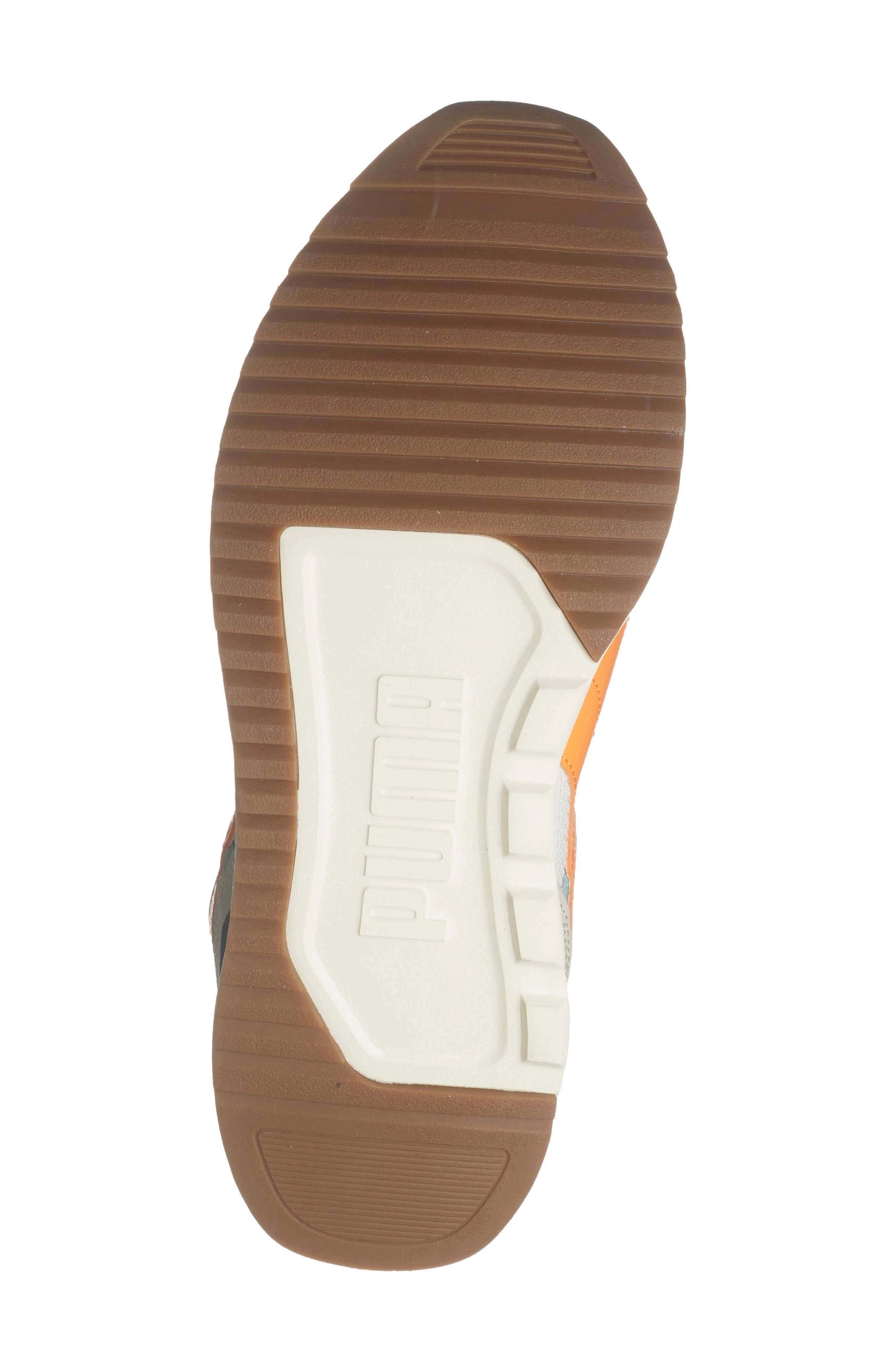 PUMA R78 Gravity Sneaker, Alternate, color, Vapor Gray/ Orange Glo/ Moss