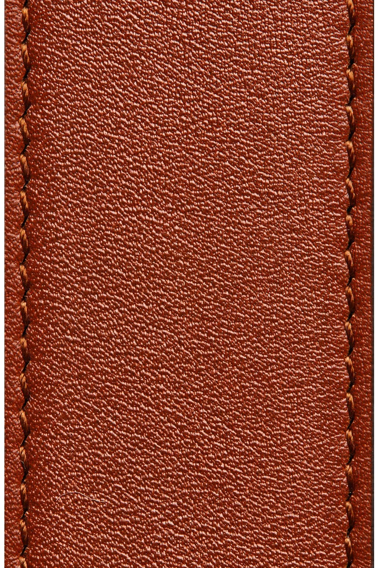 VLOGO Buckle Signature Leather Belt, Alternate, color, DEEP CARAMEL
