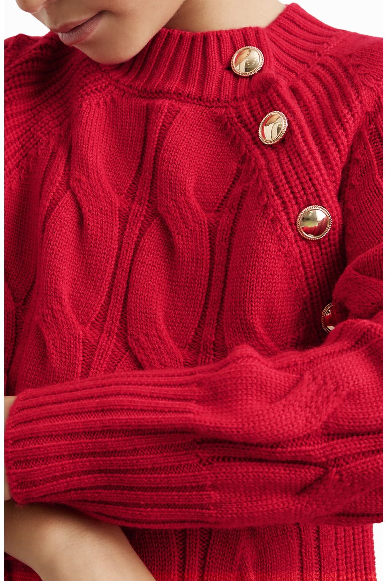 Kids' Harper Long Sleeve Wool Sweater Dress, Alternate, color, RED
