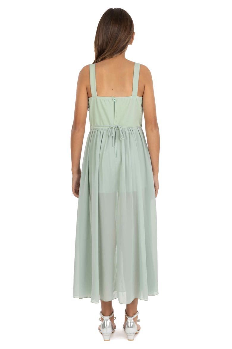 Kids' Floral Appliqué Skirted Romper, Alternate, color, SAGE