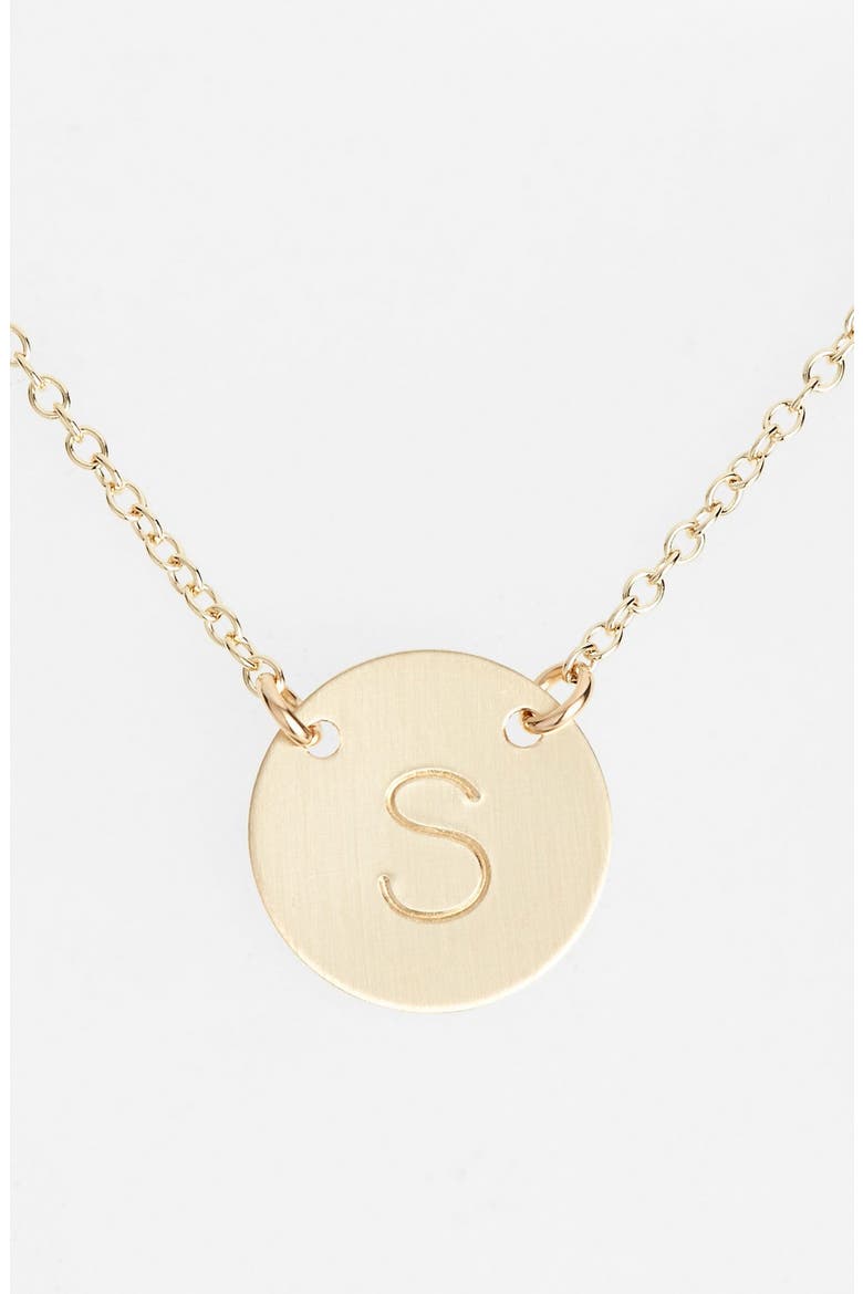 14k-Gold Fill Anchored Initial Disc Necklace, Main, color, 14K GOLD FILL S