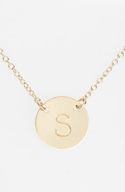14k-Gold Fill Anchored Initial Disc Necklace