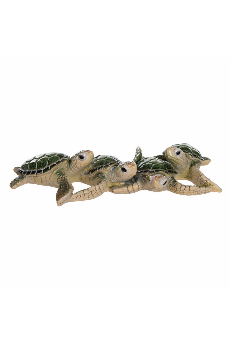 Sea Turtle Family Figurine, Main, color, Green