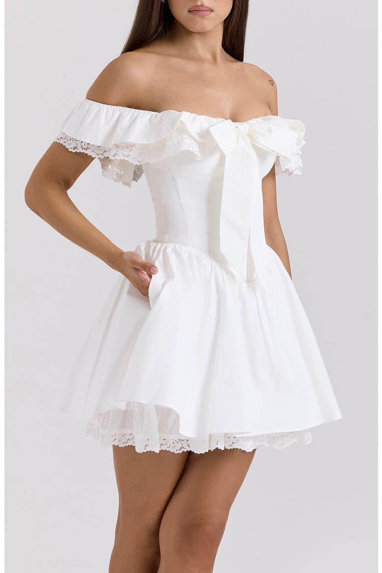 Jaide Off the Shoulder Minidress, Alternate, color, CLOUD DANCER