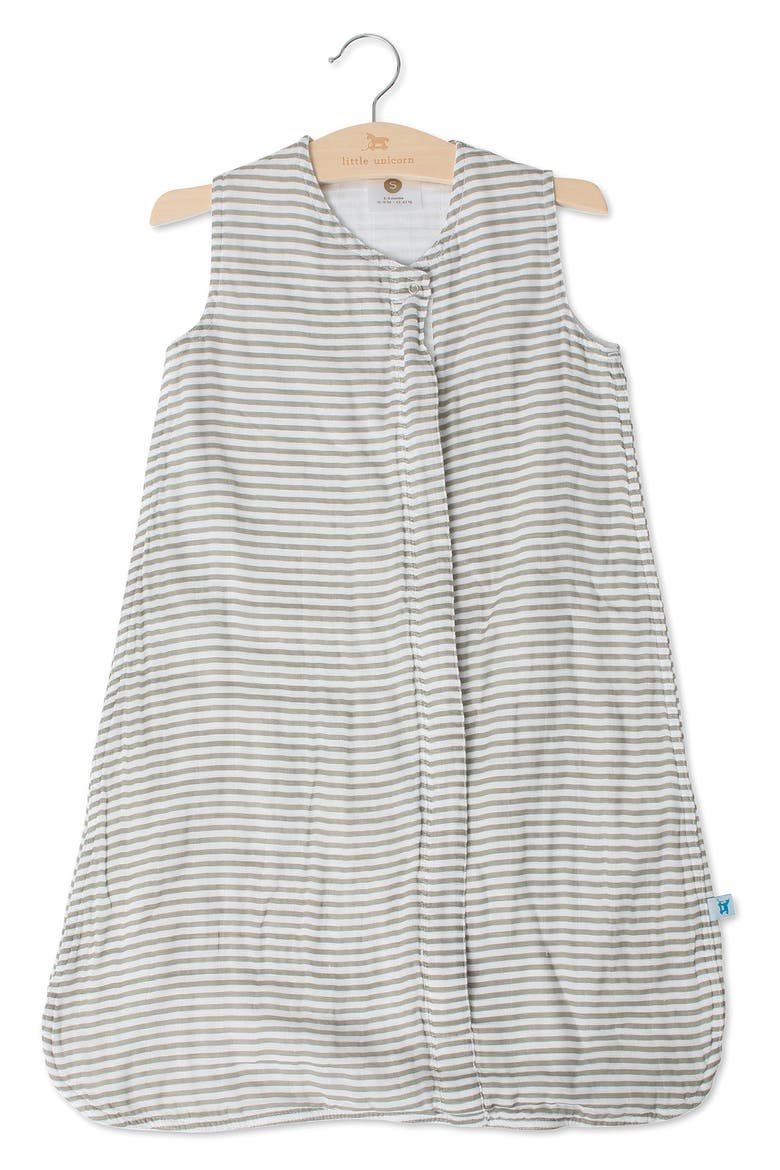 Cotton Muslin Wearable Blanket, Main, color, GREY STRIPE