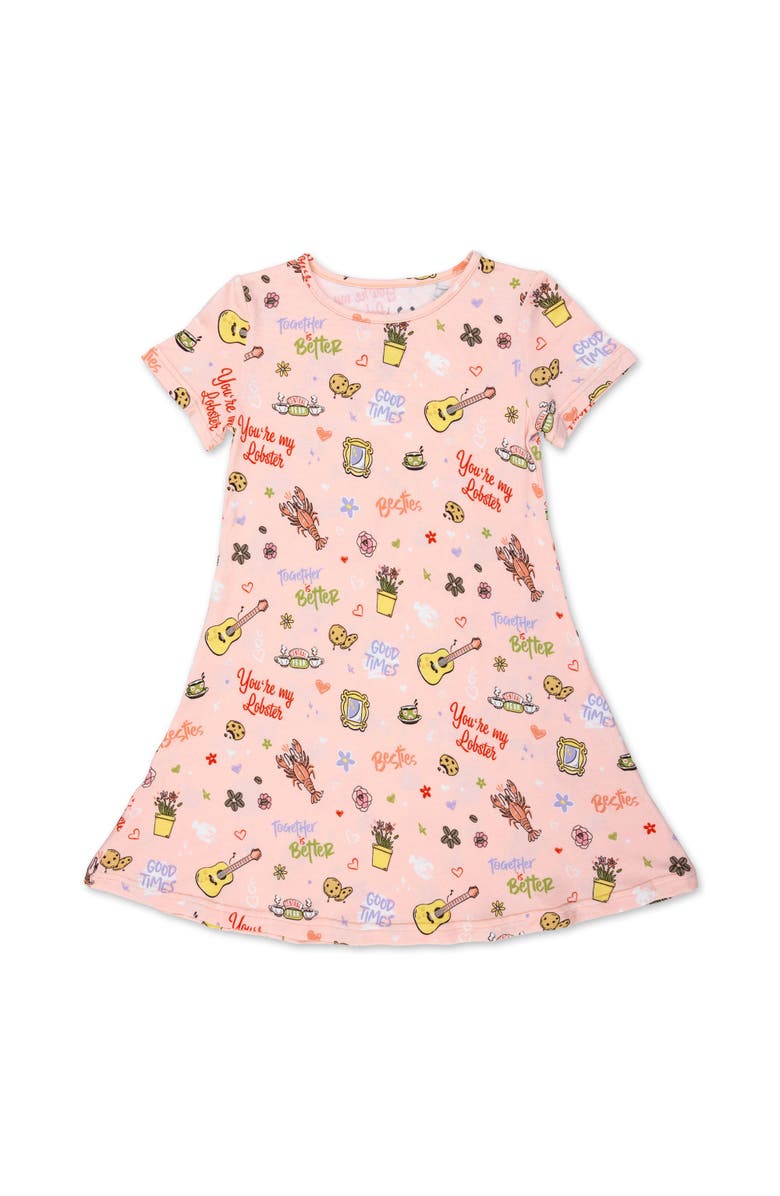 Bellabu Bear Kids' Friends You're My Lobster Short Sleeve Dress, Main, color, Friends: My Lobster