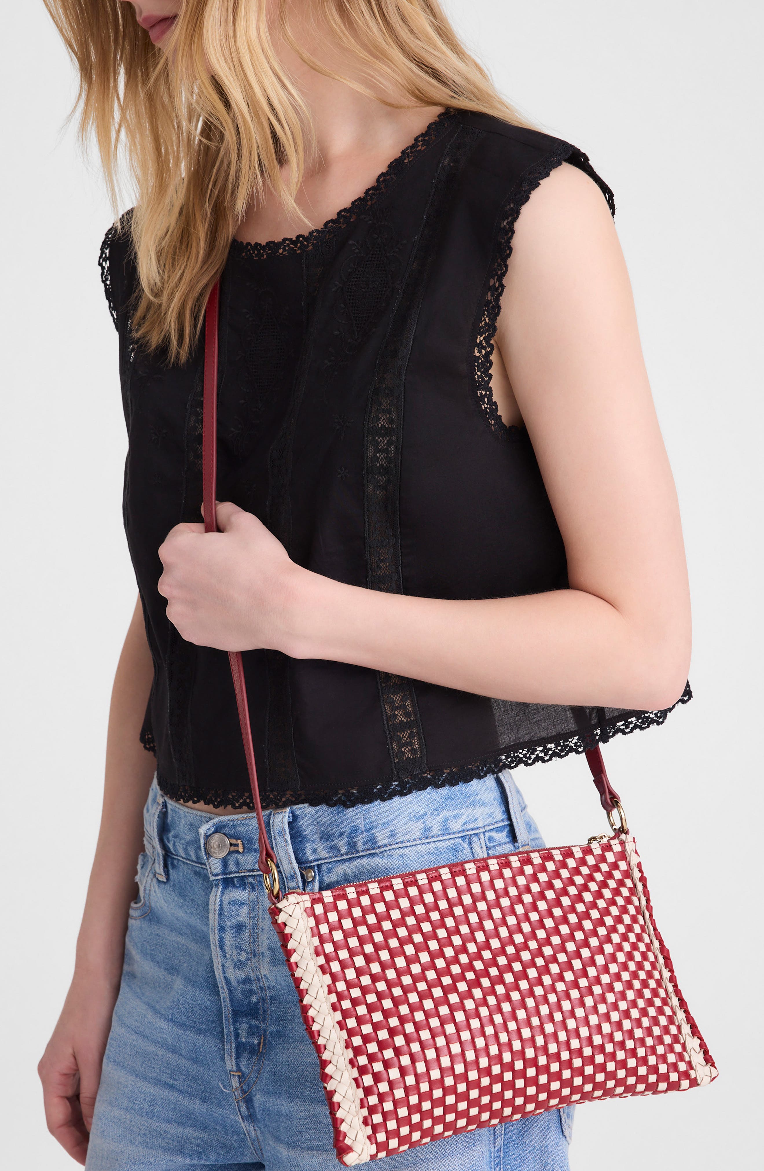 The Signature Woven Crossbody Bag, Alternate, color, BRIGHT EMBER MULTI