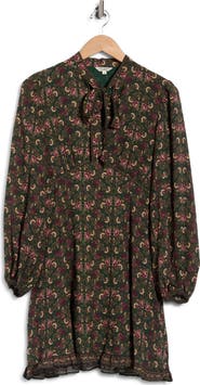 MAX STUDIO Tie Neck Long Sleeve Dress