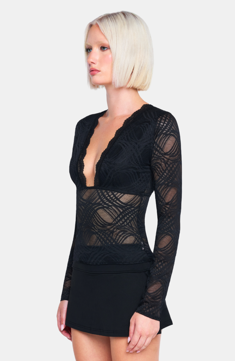 OW Collection LEXI Long Sleeve Top, Alternate, color, Black