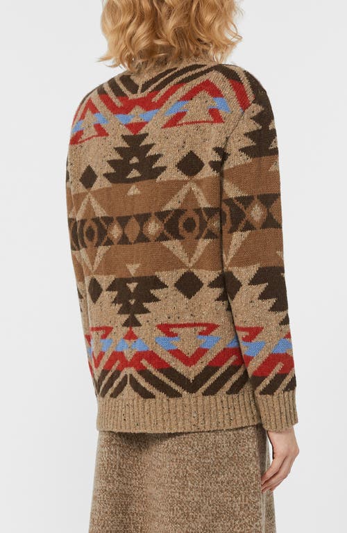Weekend Max Mara Eritrea Jacquard Mock Neck Sweater In Brown