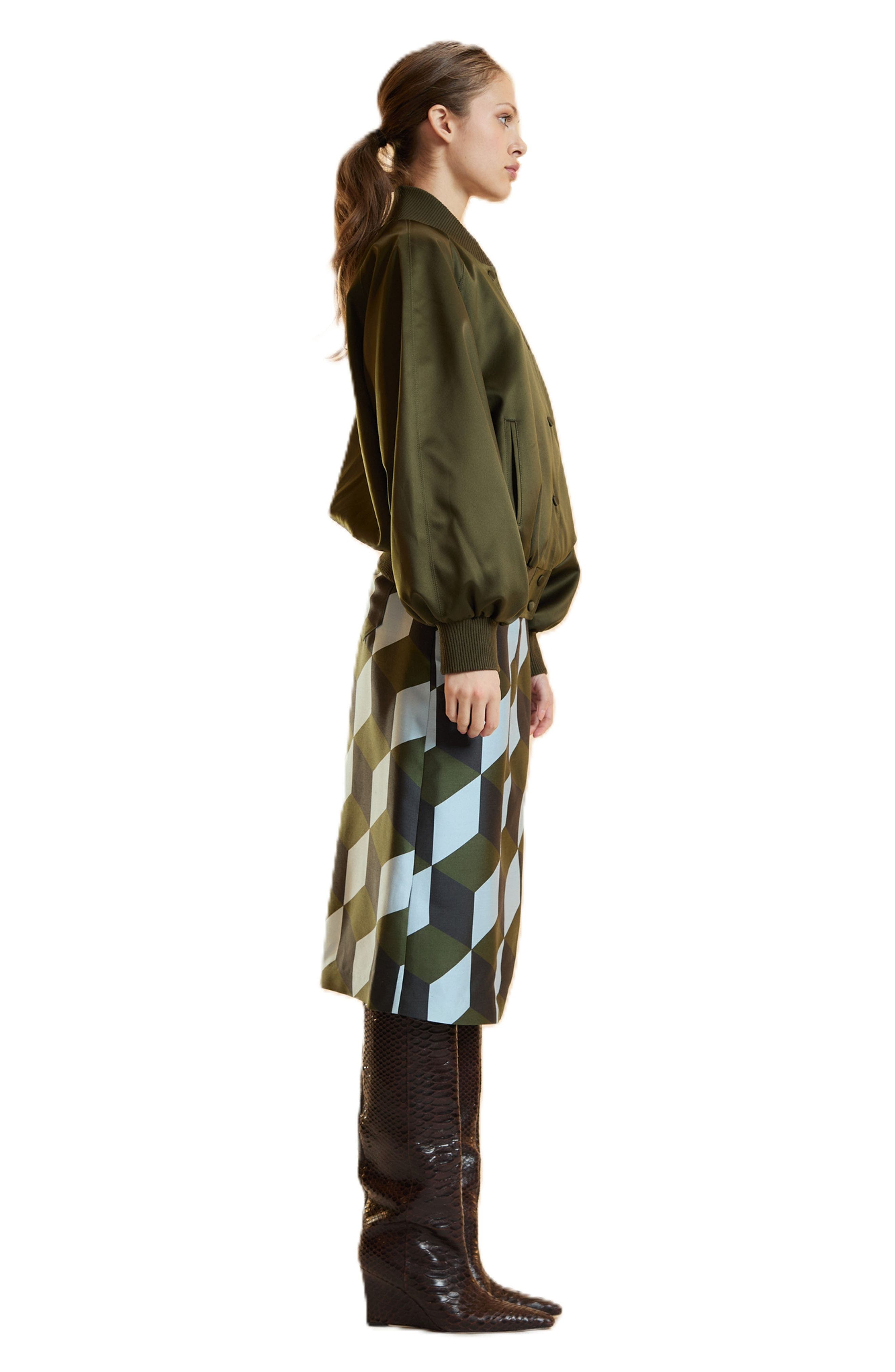 Silk Wool Midi Skirt - image 2