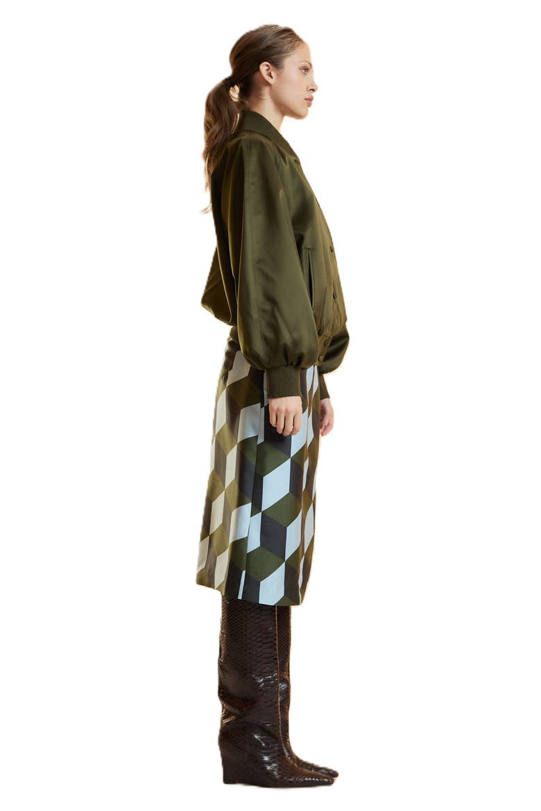 Satin Bomber Jacket, Alternate, color, Army Green