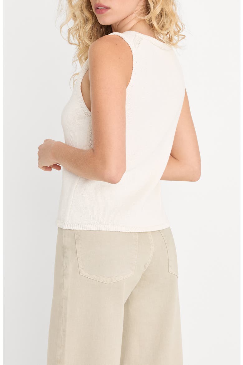 Knit Cotton Blend Button-Up Tank, Alternate, color, WHITE001