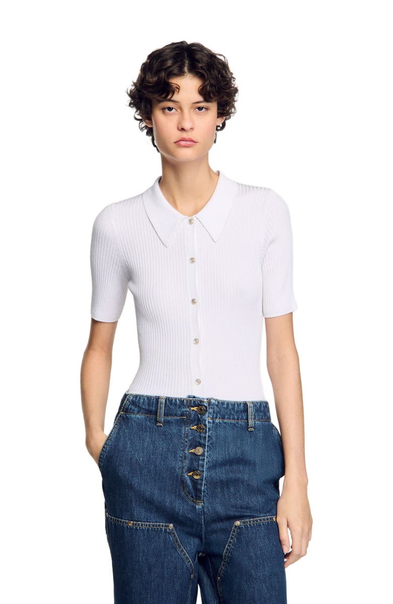 SANDRO Rib knit cardigan, Alternate, color,