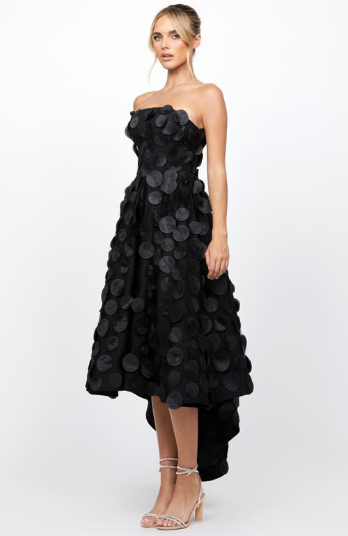 Bariano Danay Strapless Hi Lo Dress In Black