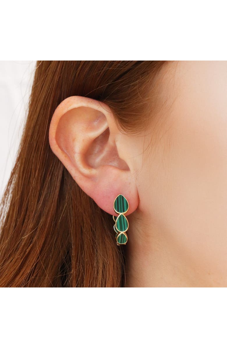 The Lovery Fine Jewelry Malachite Inside Out Hoop Earrings, Alternate, color, Malachite