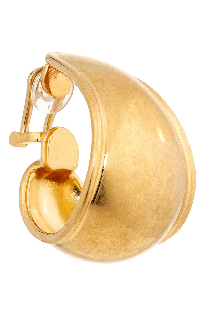 Saint Laurent Gradient Bumpy Hoop Earrings, Alternate, color, Brass Gold