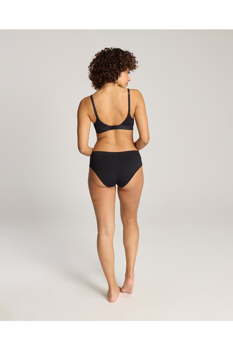 Cotton Modal Contour Scoop Bralette, Alternate, color, Black
